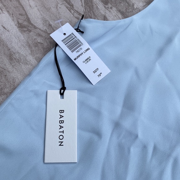 Aritzia Babaton Pastel Blue Murphy Long Office Sleeveless Top NWT - Picture 2 of 8